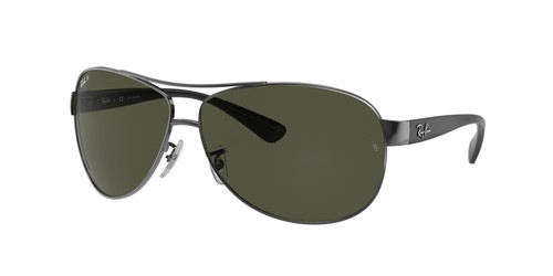 RAY BAN RB3386 004 9A Gunmetal Green Polarized Men's 67 mm Sunglasses