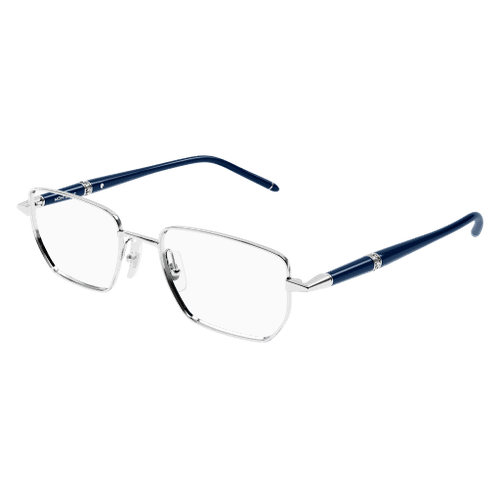 MONT BLANC MB0347O 005 Silver Blue Men's Extra Large 54 mm Eyeglasses