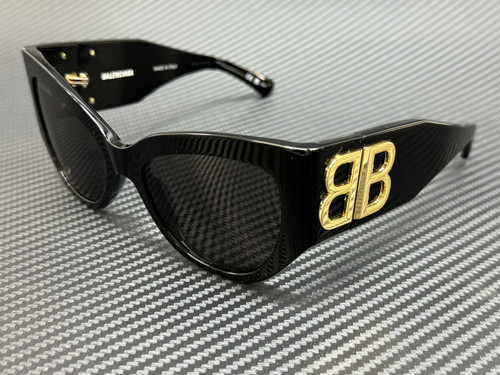 BALENCIAGA BB0322S 002 Black Grey Women's 55 mm Medium Sunglasses