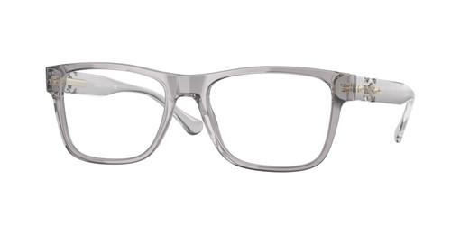 VERSACE VE3303 593 Transparent Grey Rectangle 57 mm Men's Eyeglasses