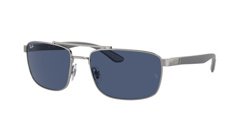 RAY BAN RB3737 004 80 Gunmetal Blue Unisex 60 mm Sunglasses
