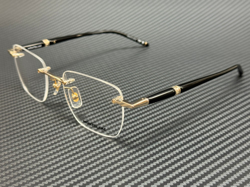 MONT BLANC MB0346O 001 Gold Black Men's 53 mm Extra Large Eyeglasses