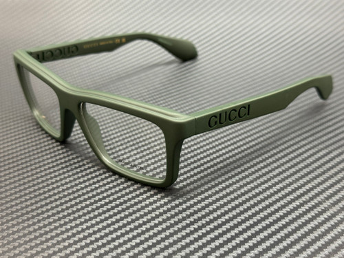 GUCCI GG1573O 003 Matte Green Unisex Large 55 mm Eyeglasses