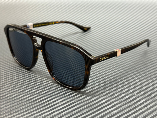 GUCCI GG1494S 002 Brown Havana Blue Unisex Large 57 mm Sunglasses