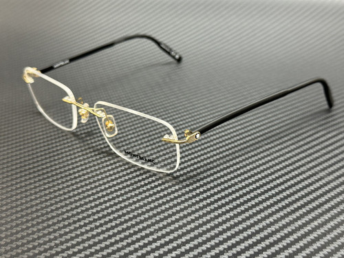 MONT BLANC MB0221O 015 Matte Black Gold Men's Medium 55 mm Eyeglasses