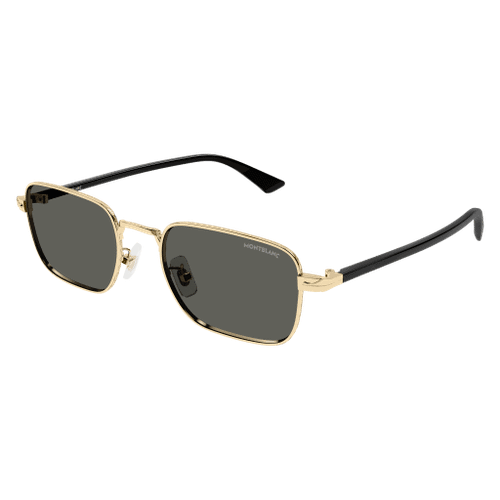 MONT BLANC MB0339S 001 Gold Black Smoke Unisex 53 mm Sunglasses