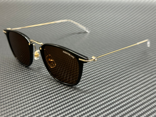 MONT BLANC MB0295S 001 Black Brown Men's 49 mm Sunglasses