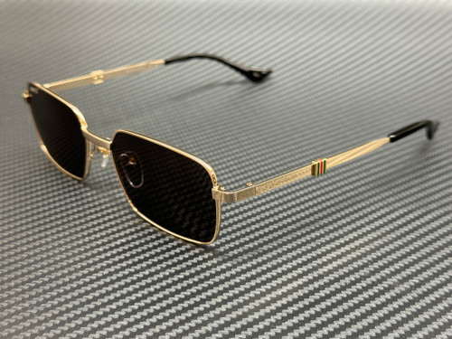 GUCCI GG1495S 001 Gold Grey Unisex Large 56 mm Sunglasses