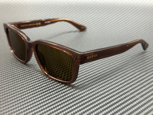 GUCCI GG1583S 004 Brown Transparent Men's Large 56 mm Sunglasses