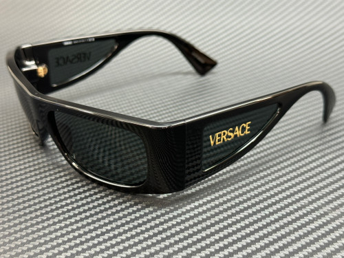 VERSACE VE4482 GB1 87 Black Grey Men's 57 mm Sunglasses