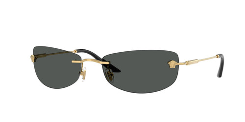 VERSACE VE2279 100287 Gold Grey Men's 60 mm Sunglasses