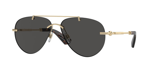 BURBERRY BE3151 110987 Gold Grey Unisex 60 mm Sunglasses