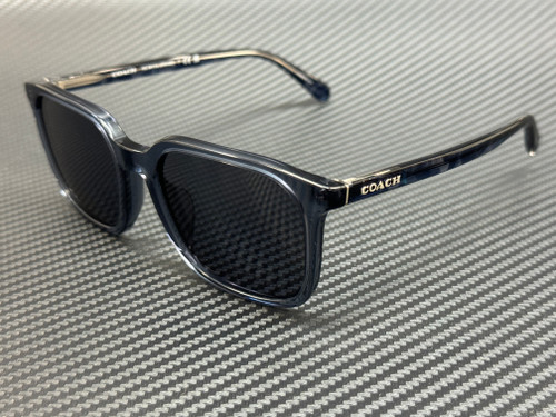 COACH HC8411U 582087 Transparent Blue Men's 55 mm Sunglasses