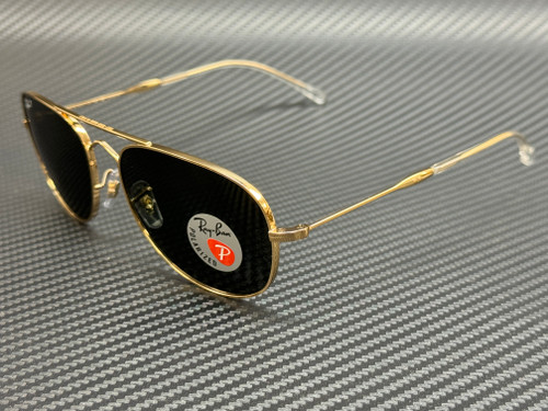 RAY BAN RB3735 001 58 Arista Gold Green Polarized Unisex 60 mm Sunglasses