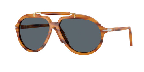 PERSOL PO0202S 960 R5 Striped Brown Blue Unisex 57 mm Sunglasses