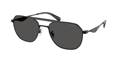 COACH HC7178 939387 Black Grey Men's 57 mm Sunglasses