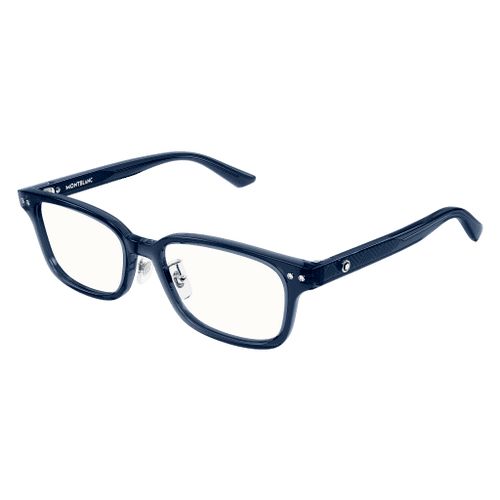 MONT BLANC MB0379OJ 003 Blue Transparent Men's Medium 53 mm Eyeglasses