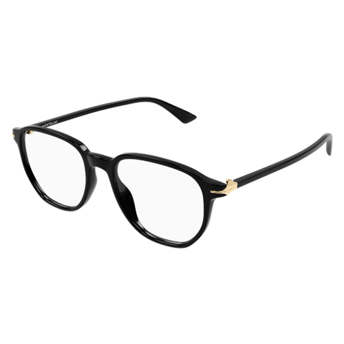 MONT BLANC MB0366O 001 Black Gold Men's Medium 51 mm Eyeglasses