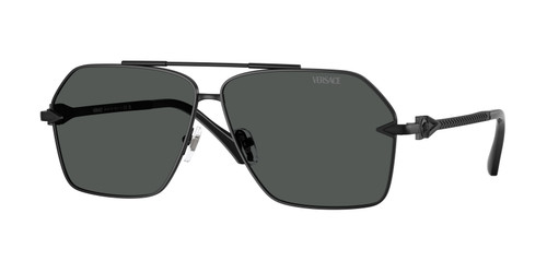 VERSACE VE2284 143687 Matte Black Grey Men's 63 mm Sunglasses