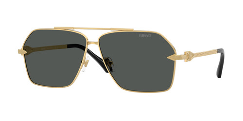VERSACE VE2284 100287 Gold Grey Men's 63 mm Sunglasses