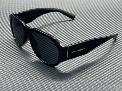 DOLCE & GABBANA DG4504 501 87 Black Grey Men's 58 mm Sunglasses