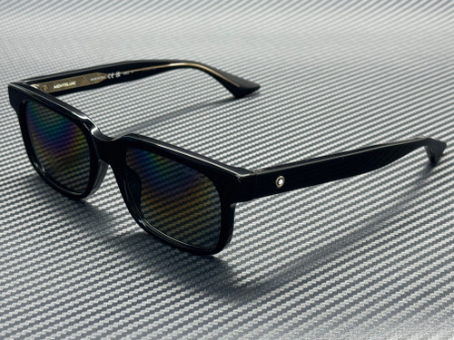 MONT BLANC MB0383S 005 Black Grey Polarized Men's Large 54 mm Sunglasses