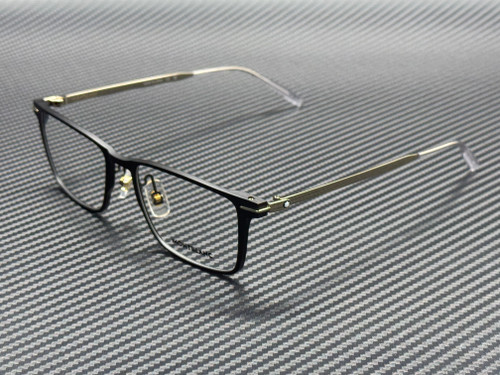 MONT BLANC MB0396ON 001 Black Gold Men's 54 mm Eyeglasses