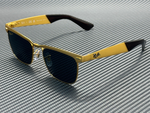 RAY BAN RB3875 92763R Gold Blue Polarized Unisex 53 mm Sunglasses
