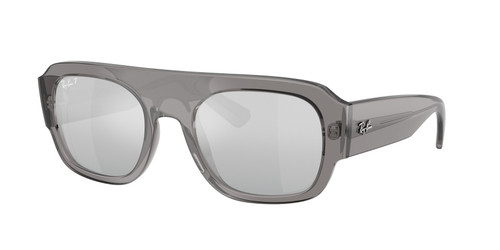RAY BAN RB2218 668482 Transparent Grey Mirror Silver Unisex 55 mm Sunglasses