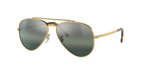 RAY BAN RB3625 9196G6 Gold Blue Polarized Unisex 62 mm Sunglasses