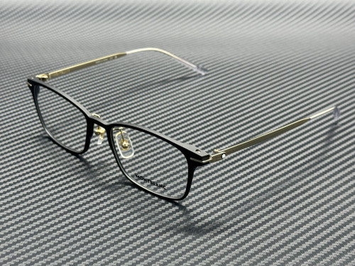 MONT BLANC MB0449OJ 001 Matte Black Gold Men's 54 mm Large Eyeglasses