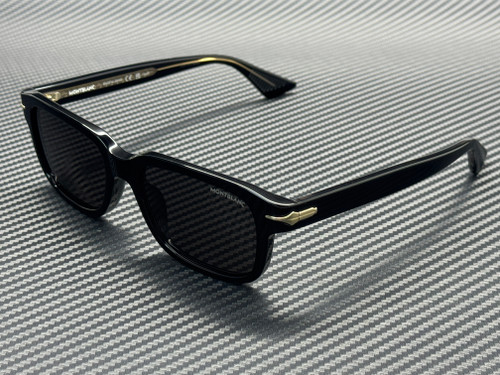 MONT BLANC MB0436S 001 Black Grey Men's Large 54 mm Sunglasses