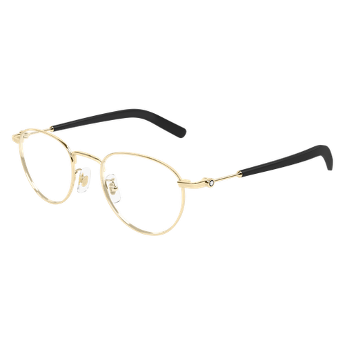 MONT BLANC MB0423O 001 Matte Black Gold Men's 49 mm Medium Eyeglasses