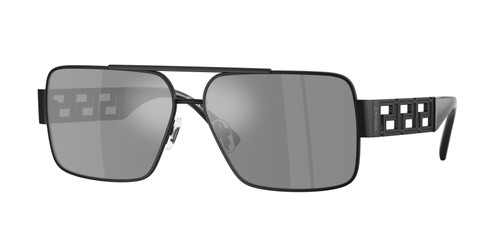VERSACE VE2290 12616G Matte Black Grey Mirror Silver Men's 61 mm Sunglasses