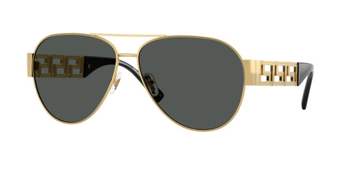 VERSACE VE2289 100287 Gold Dark Grey Men's 61 mm Sunglasses