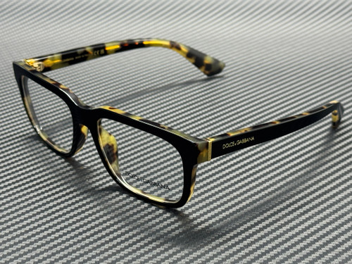 DOLCE & GABBANA DG3432 3404 Black Yellow Havana Men's 56 mm Eyeglasses