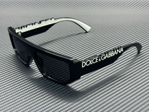 DOLCE & GABBANA DG6203 501 87 Black Dark Grey Unisex 56 mm Sunglasses