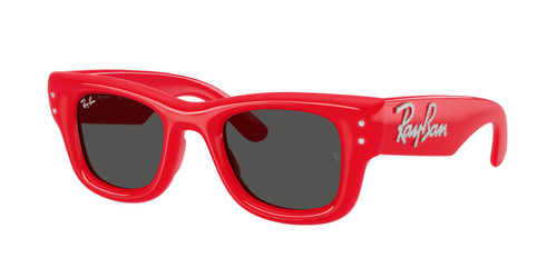 RAY BAN RB4940B 686187 Red Strass Grey Wayfarer Puffer Unisex 47 mm Sunglasses