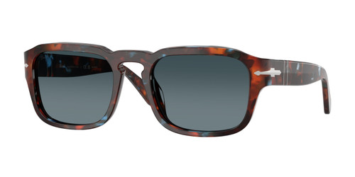 PERSOL PO3386S 1232S3 Tortoise Brown Pearl Blue Polarized Men's 56 mm Sunglasses