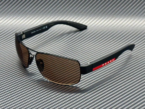 PRADA LINEA ROSSA PS B52S 1BO20D Matte Black Brown Men's 65 mm Sunglasses