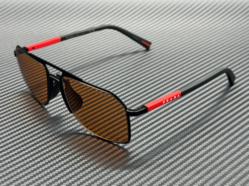 PRADA LINEA ROSSA PS B51S 1BO90U Matte Black Orange Men's 56 mm Sunglasses