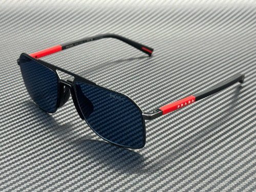 PRADA LINEA ROSSA PS B51S 5AV06A Gunmetal Dark Blue Men's 56 mm Sunglasses