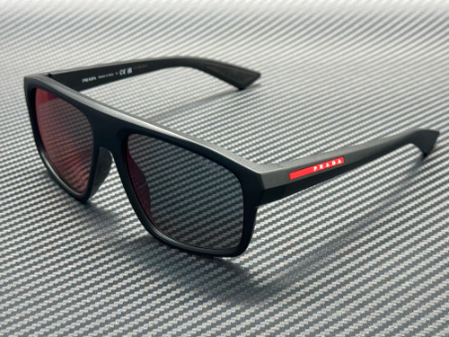PRADA LINEA ROSSA PS B02S 1BO08F Matte Black Red Mirror Blue 59 mm Sunglasses