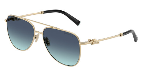 TIFFANY TF3116 62029S Pale Gold Azure Blue Gradient 59 mm Sunglasses