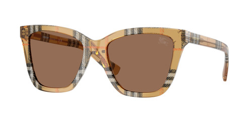 BURBERRY BE4470 416373 Check Sand Brown Women's 54 mm Sunglasses