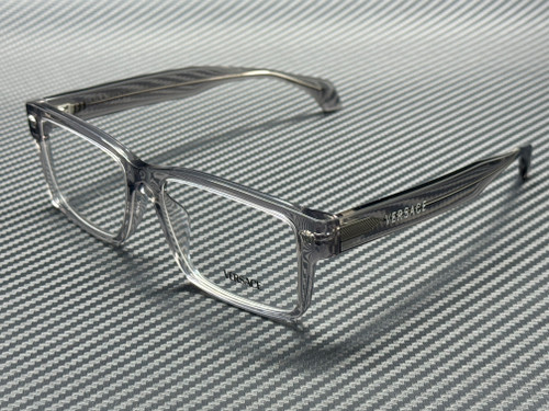 VERSACE VE3391U 593 Grey Transparent Ruthenium Men's 56 mm Eyeglasses