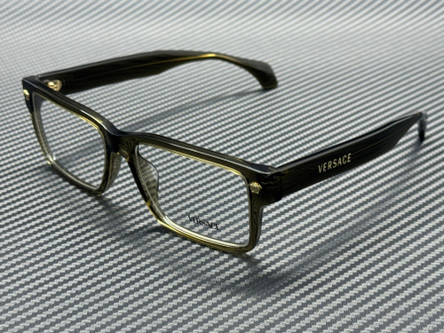 VERSACE VE3391U 5542 Dark Green Transparent Men's 56 mm Eyeglasses