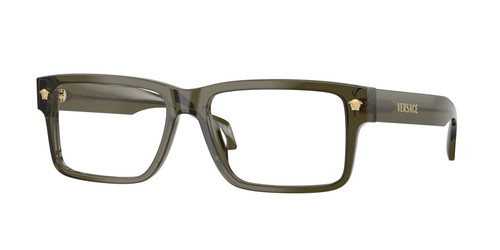 VERSACE VE3391U 5542 Dark Green Transparent Men's 56 mm Eyeglasses