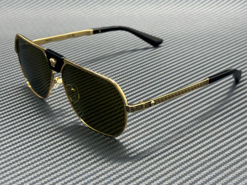 VERSACE VE2294 10025A Gold Brown Mirror Gold Men's 61 mm Sunglasses