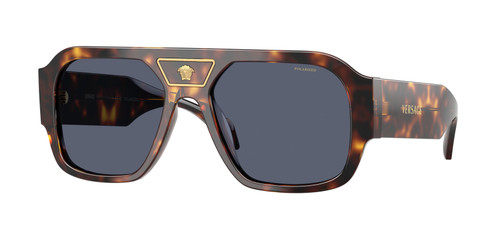 VERSACE VE4508U 55372V  Havana Dark Blue Polarized Men's 56 mm Sunglasses